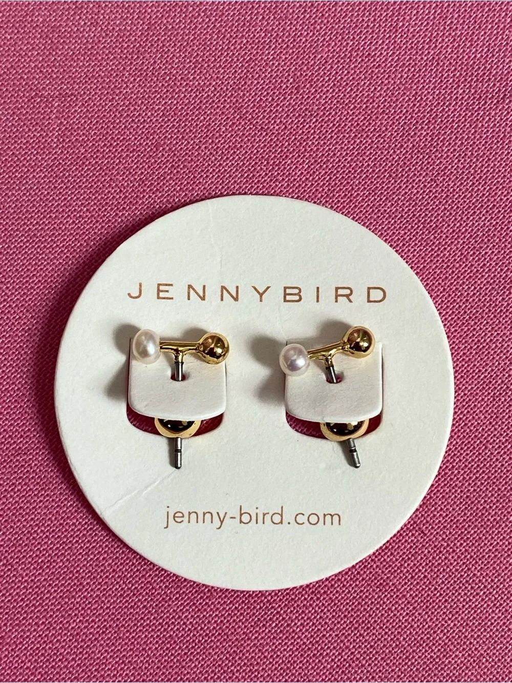 Brand-New Jenny Bird Gold-Plated T-Bar Stud Earrings